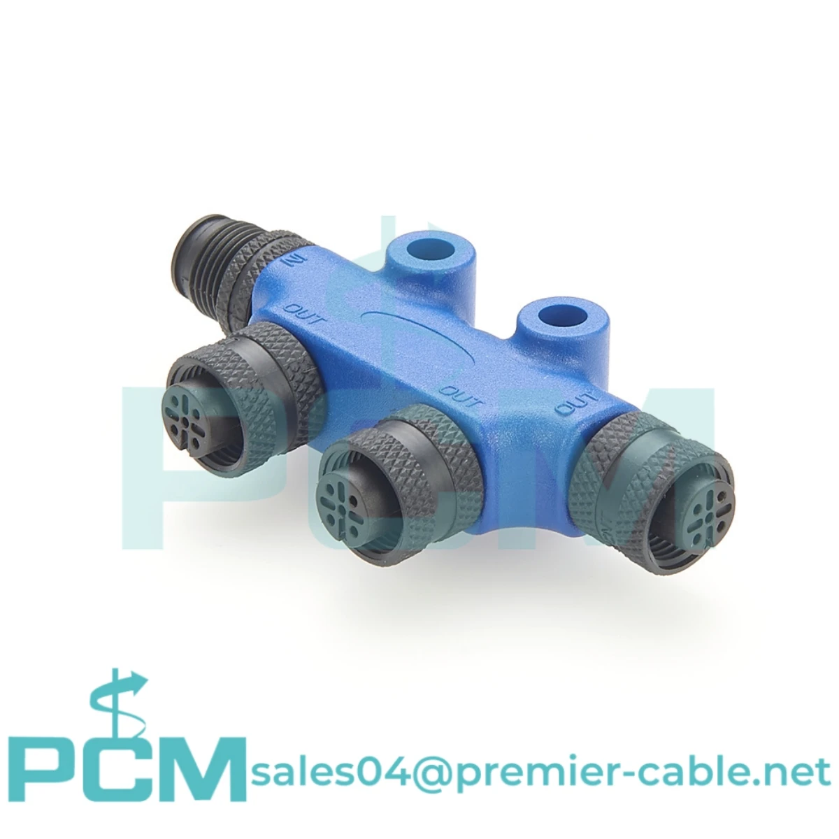 IP67 NMEA 2000 M12 5 Pin A Code T Type Splitter With Nut And Screw