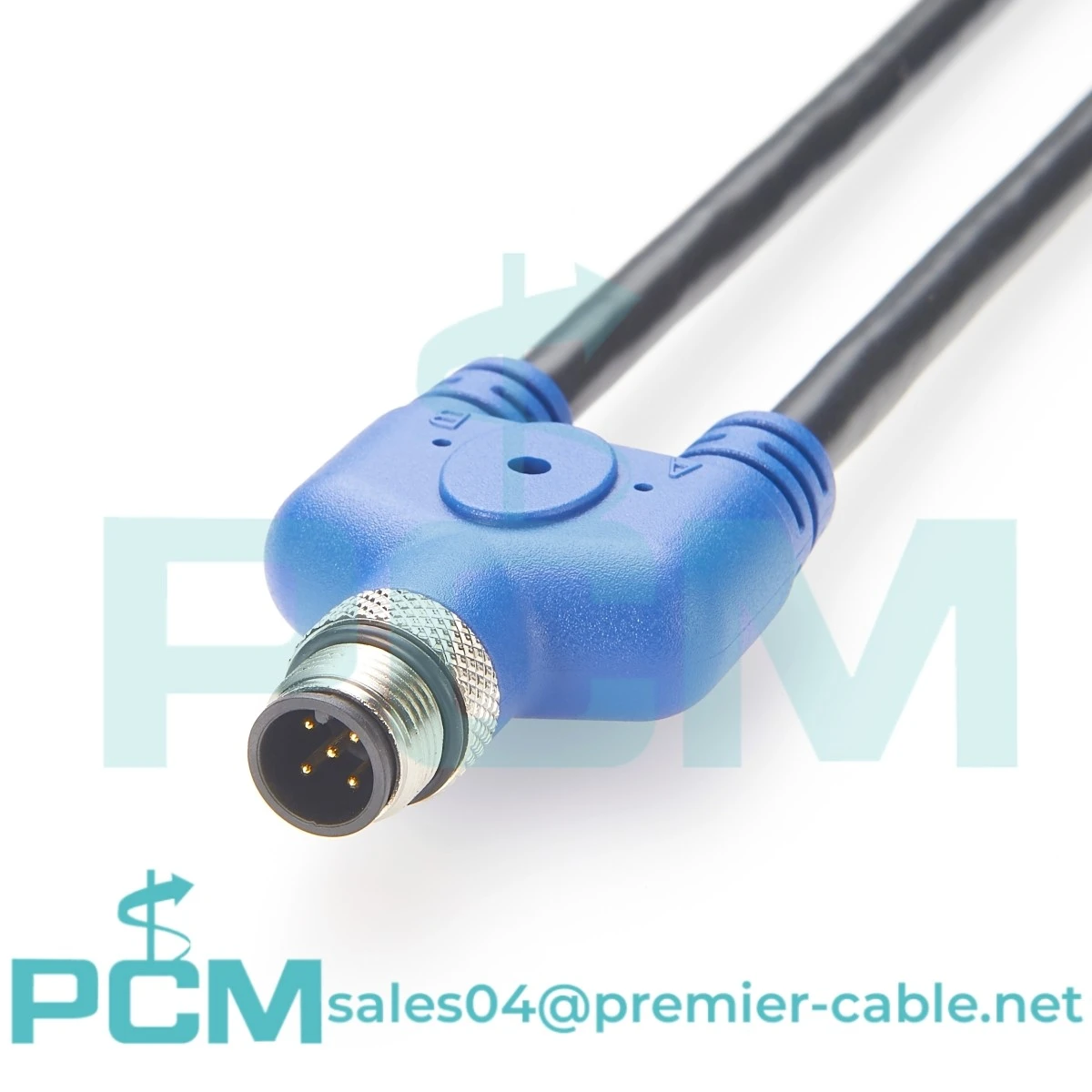 M12 Connector Cable 5 Pin Male To Dual Female A Code Y-Type Cable 50Cm AWG22