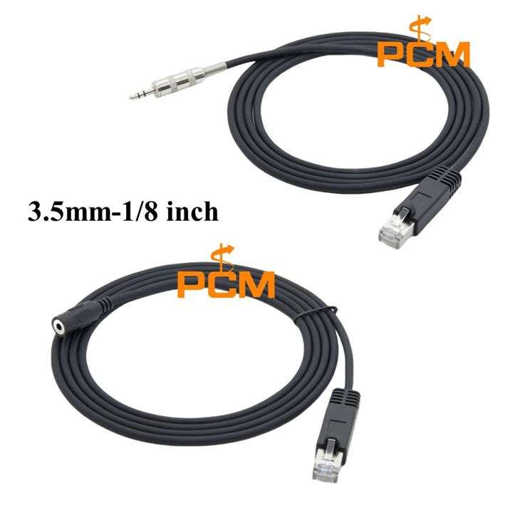 Palam RJ45 ke kabel audio TRS 3.5mm