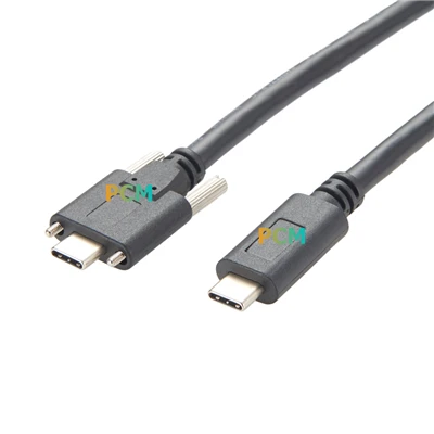 USB 3.1 Type-C Kabel mengunci skru lelaki untuk kamera perindustrian